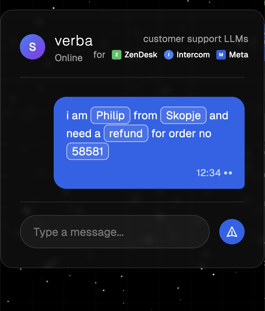 Screenshot of the customer support LLM app interface